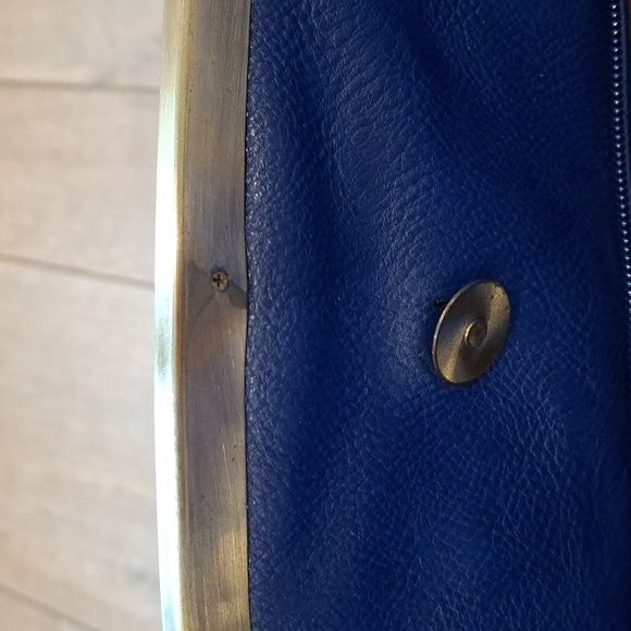 Darling Royal Blue Vegan Leather & Lace Overlay Purse Crossbody Bag - Picture 8 of 12